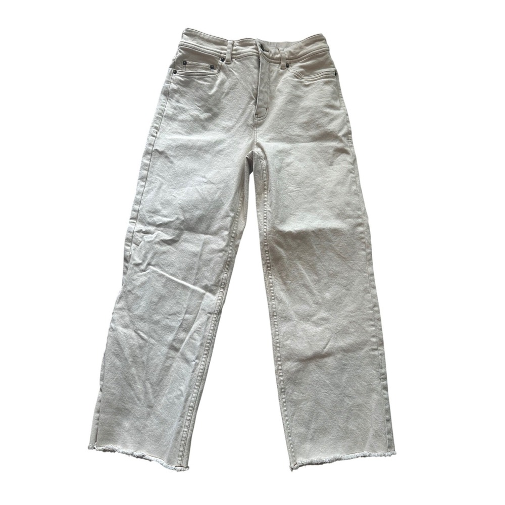 Toad&Co Womens Balsam CutOff Wide Leg Raw Hem Pants Jeans Size 6
